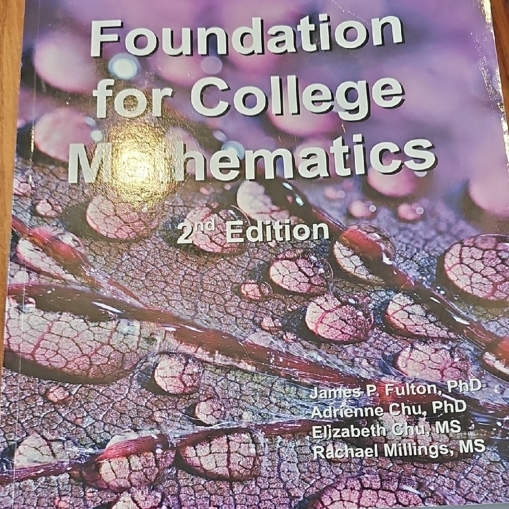 Foundation for College Mathematics 2nd Edition Book Used Great Condition